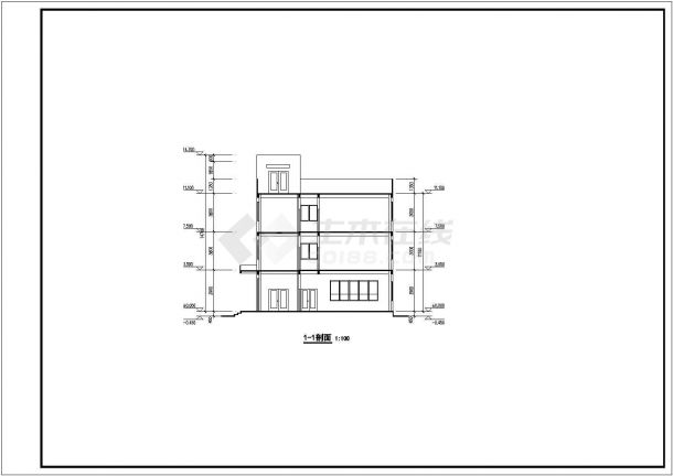 某地多层框架结构制药厂建筑设计方案图-图二