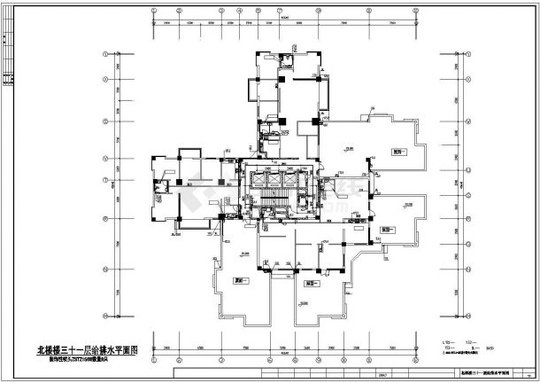 浙江某三十二层住宅给排水平面图（含设计说明）-图二