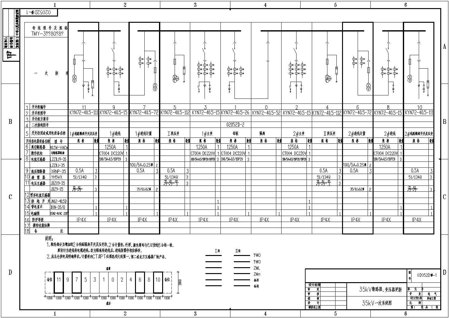 35kV断路器、变压器更新系统图（共6张图纸）