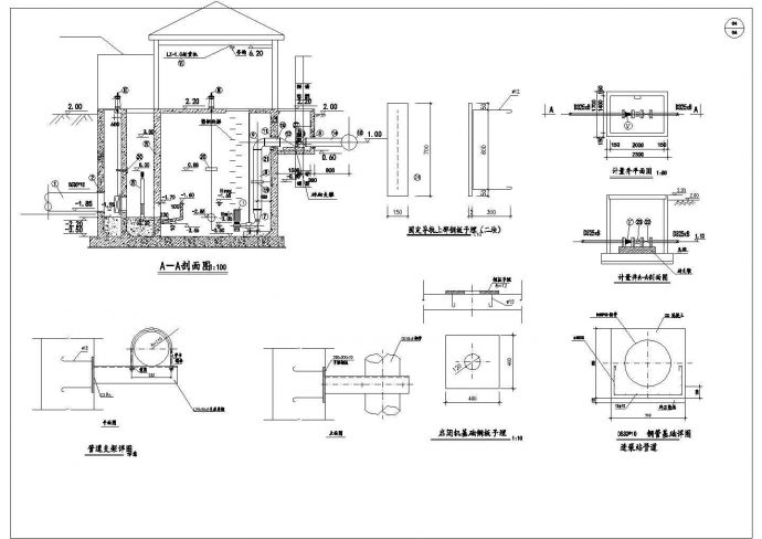 某地埋式泵站设计cad图纸，无设计说明_图1