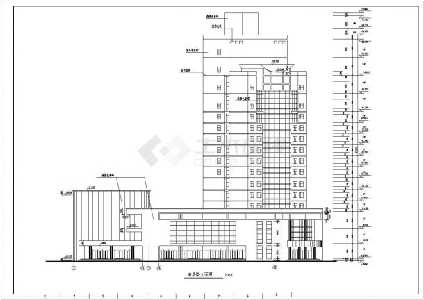 某广播电视中心15层综合办公楼建筑设计方案图-图一