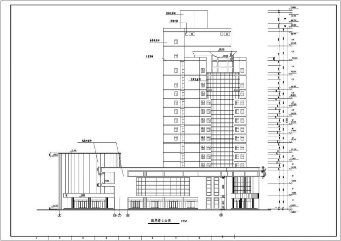 某广播电视中心15层综合办公楼建筑设计方案图_图1