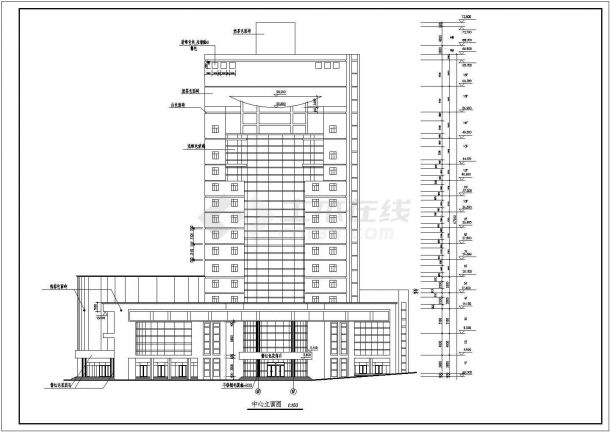某广播电视中心15层综合办公楼建筑设计方案图-图二