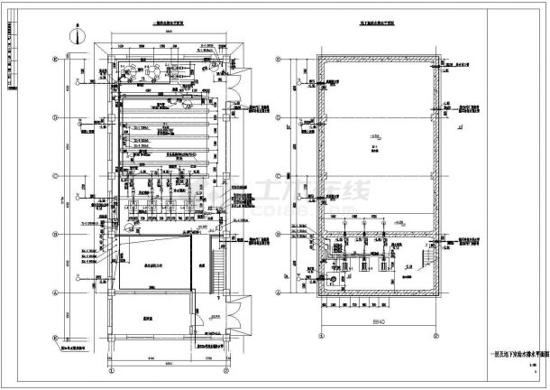 某地新增炉供应冷却水泵房给排水设计图-图一
