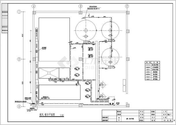 某公司设计小区生活污水处理工艺流程图纸-图二