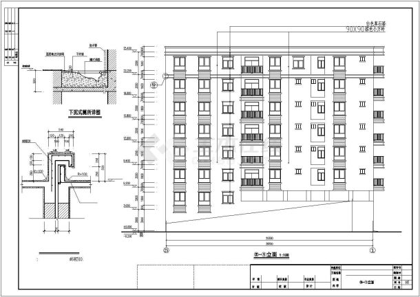 某地八层框架结构住宅楼建筑设计方案图-图二