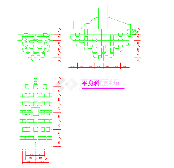 古建斗拱建筑详图之柱头科、平身科详图-图二