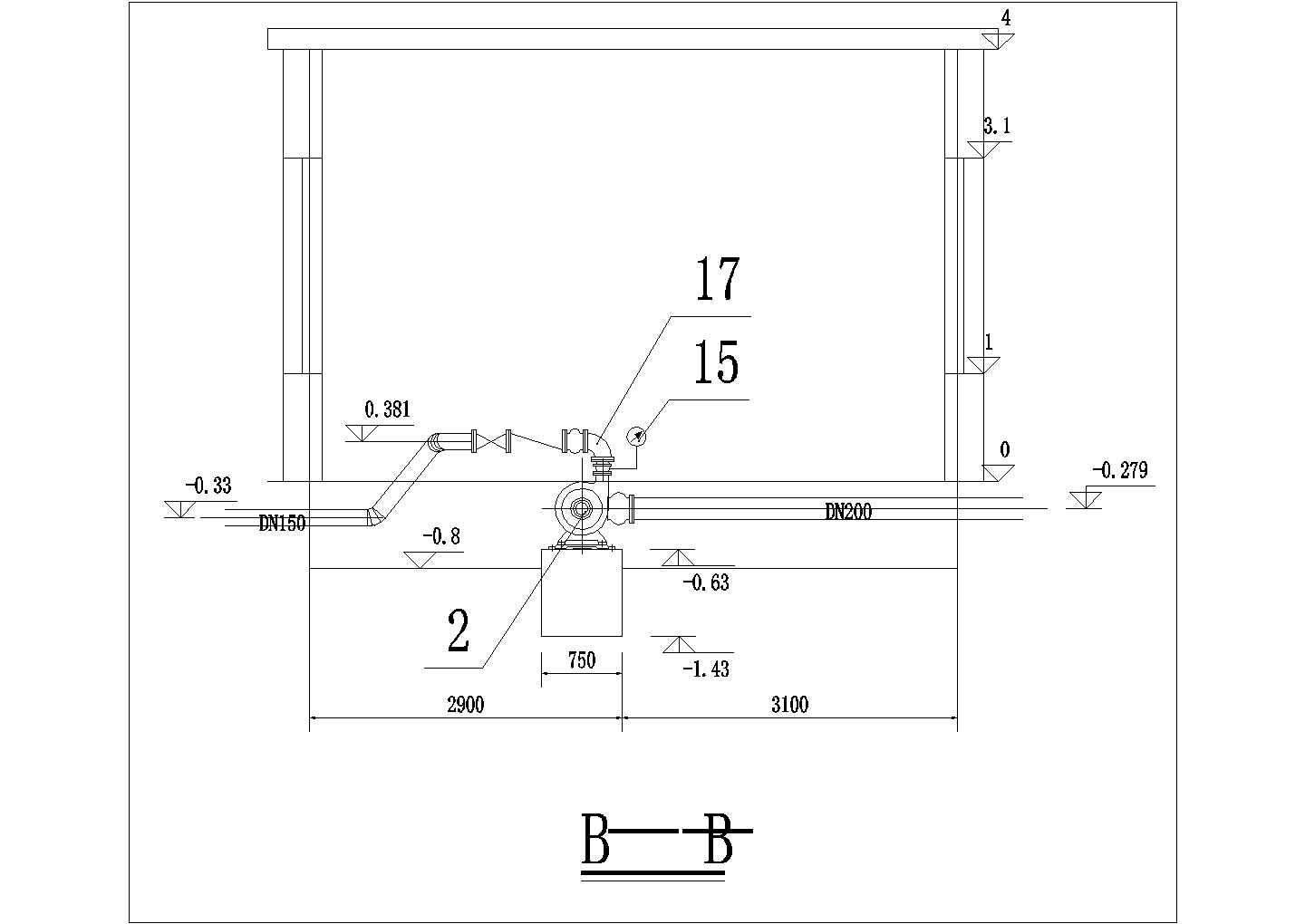 某升压泵站CAD设计参考图