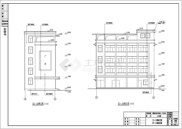 周矶农场电视台文化站办公楼建筑施工图纸-图一