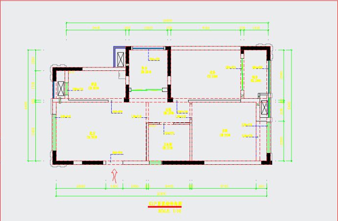 风景晨园G3户型样板房装修设计施工图_图1