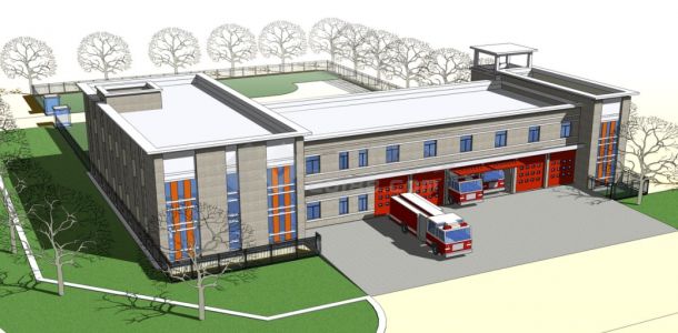 消防站方案SK模型-图一