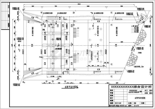 【江苏】某地大型水闸设计全套图纸-图一