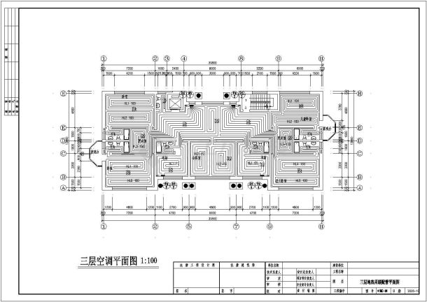 联体别墅地热采暖CAD平面布置参考图-图二