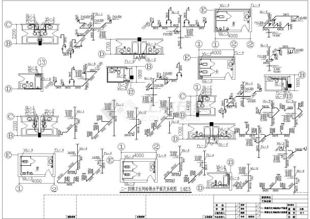 某地四层宿舍楼给排水设计cad施工图-图一