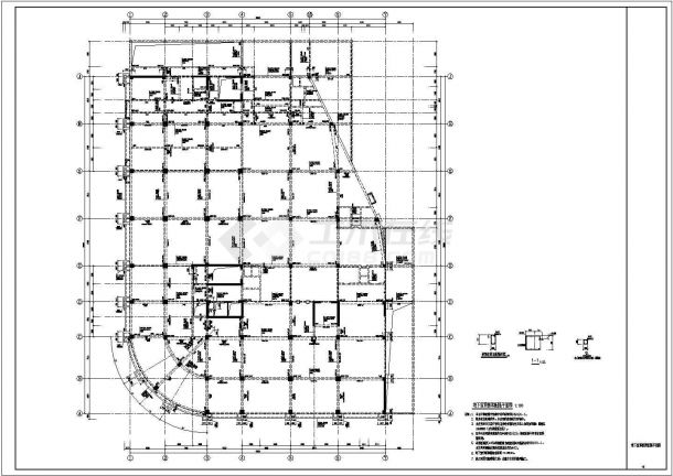框剪结构小高层医院办公楼结构设计施工图-图二