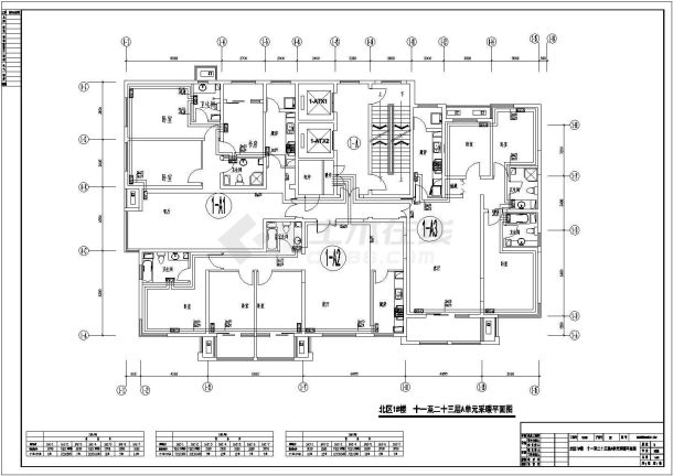 某花园小区暖通建筑布置详情图-图一