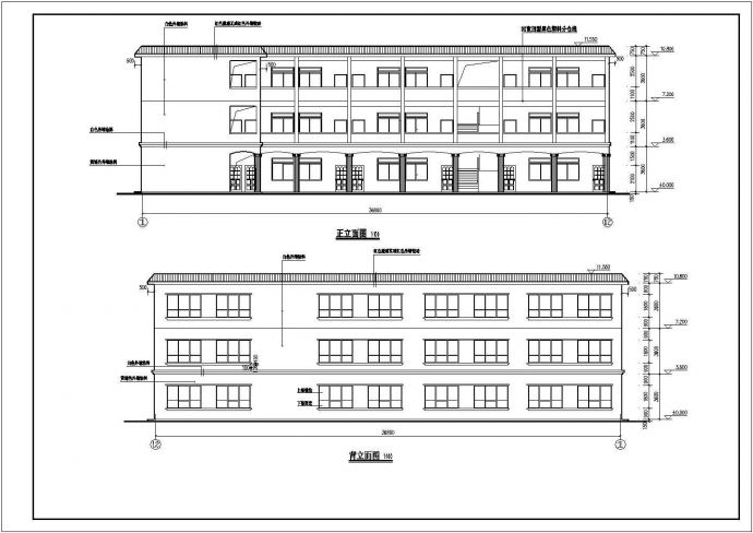 某小学三层框架结构教学楼建筑设计方案图_图1