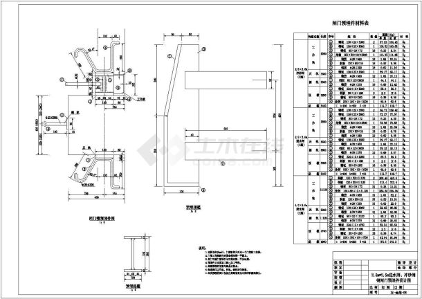 某2.5m*2.5m进水闸、冲砂闸钢闸门设计施工图-图二