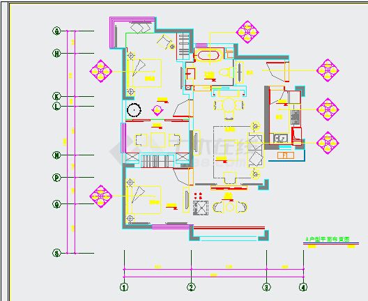 【上海】现代简约风格两居室室内装修施工图（含效果）-图一