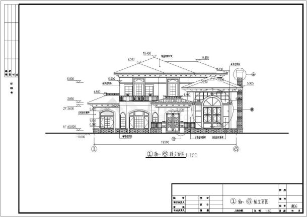 某地两层带阁楼欧式别墅建筑设计施工图-图二