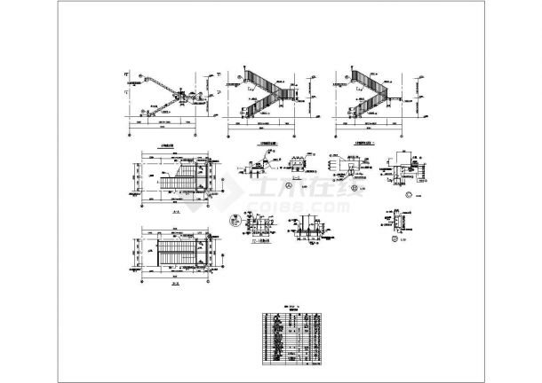 某项目多种跨度钢结构楼梯结构施工图-图二