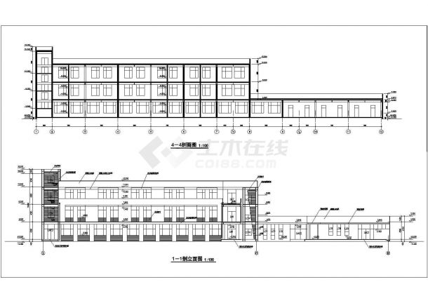 某地三层框架结构行政办公楼建筑设计施工图-图二