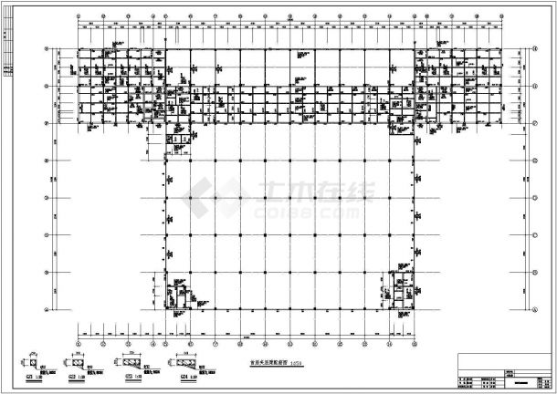 二层框架结构办公楼结构施工图（含建施、计算书）-图一