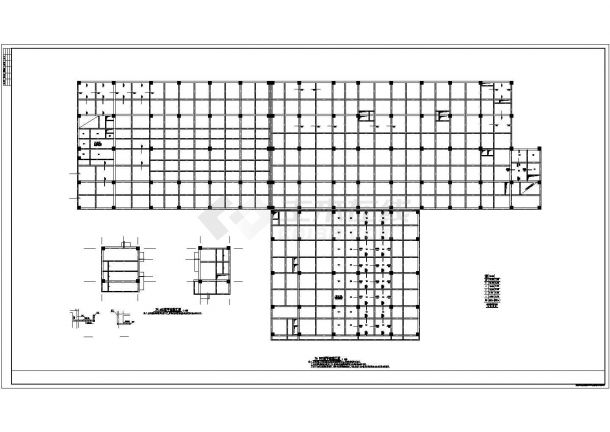 四层框架结构国际广场结构设计施工图-图二