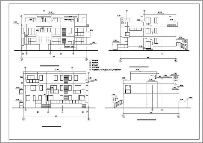 二层带阁楼框架结构联排别墅建筑施工图_图1