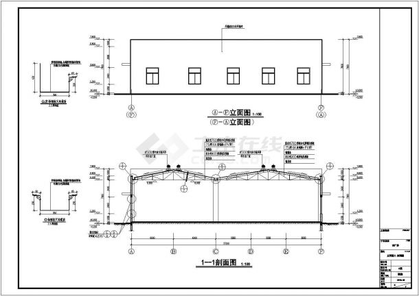 某地区一层框架结构厂房建筑设计施工图-图二