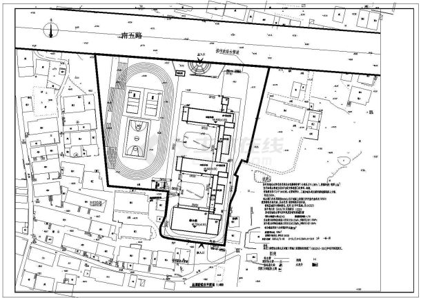 某迁建小学改扩建工程教学楼及连廊--水-图一