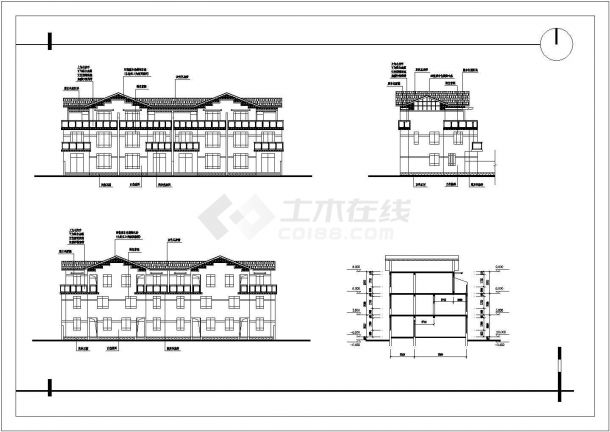 苏南三层框架结构村镇住宅建筑设计方案图-图二