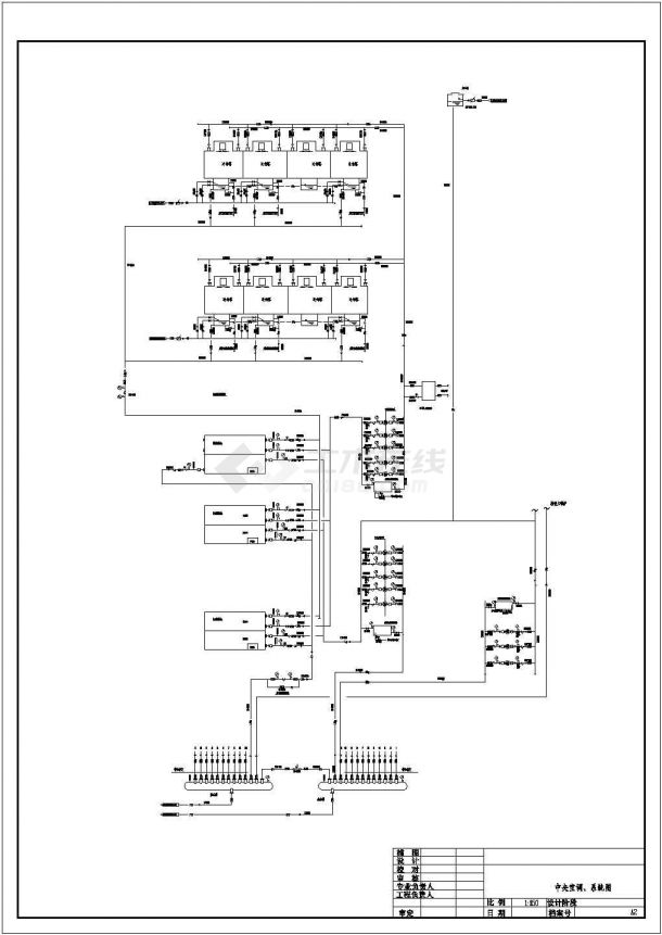 水冷螺杆机组中央空调机房系统设计图-图二