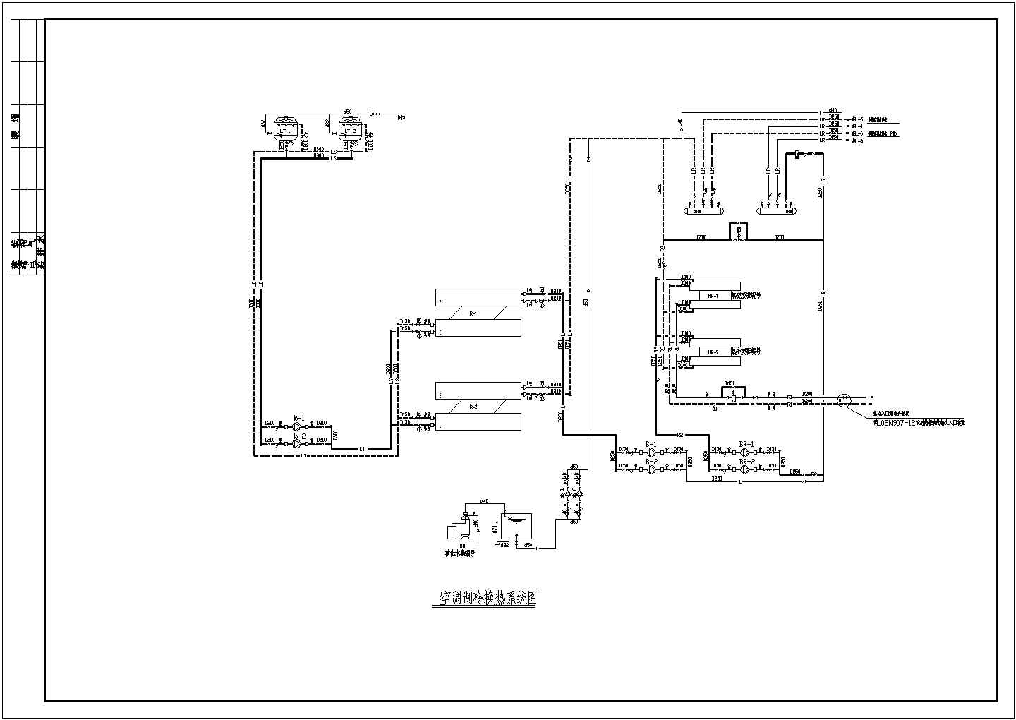 水冷螺杆机组中央空调机房系统设计图