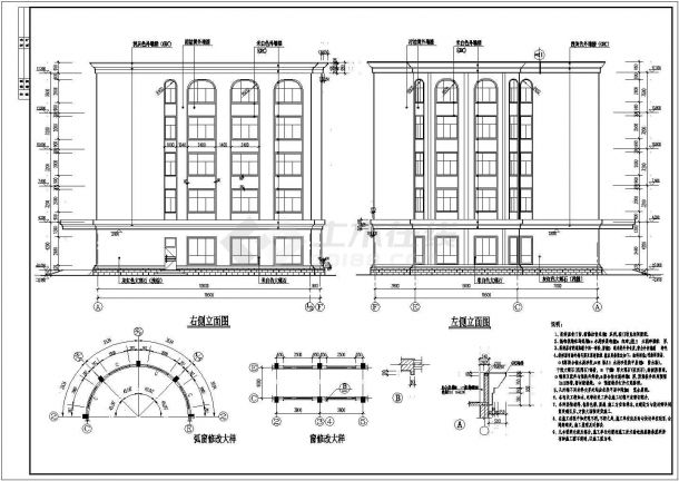 某地五层框架结构酒店建筑装修设计施工图-图一