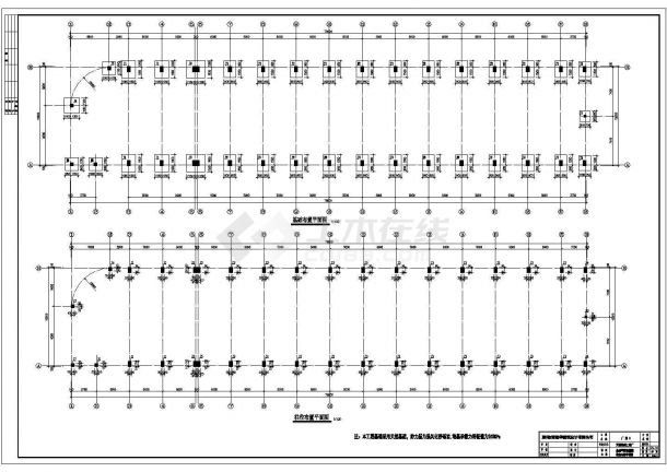 某地单层框架结构厂房全套结构施工图-图二
