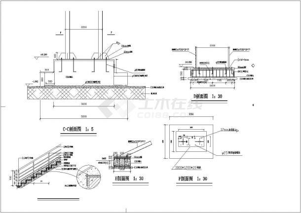 某钢楼梯结构设计节点构造详图-图二