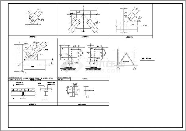 钢结构设计标准节点CAD平面布置参考图-图一