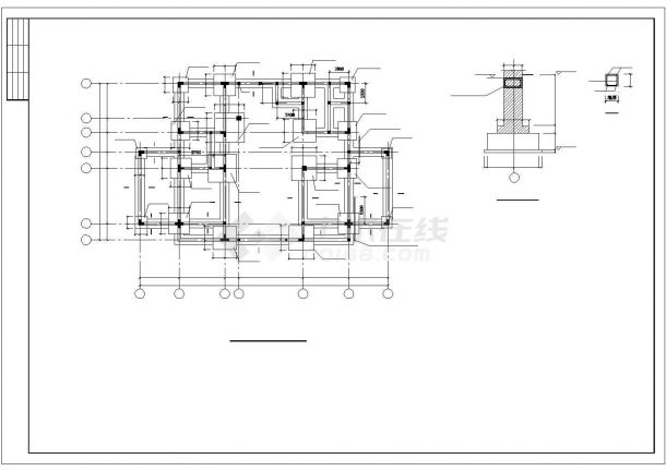 某别墅结构CAD基础平面布置参考图-图一
