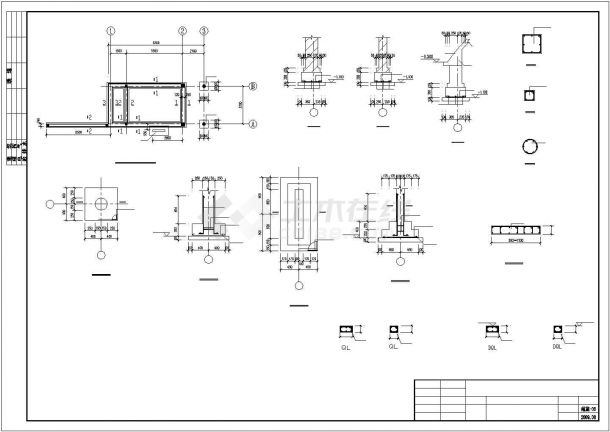  某小区砖混门卫结构设计CAD图-图二