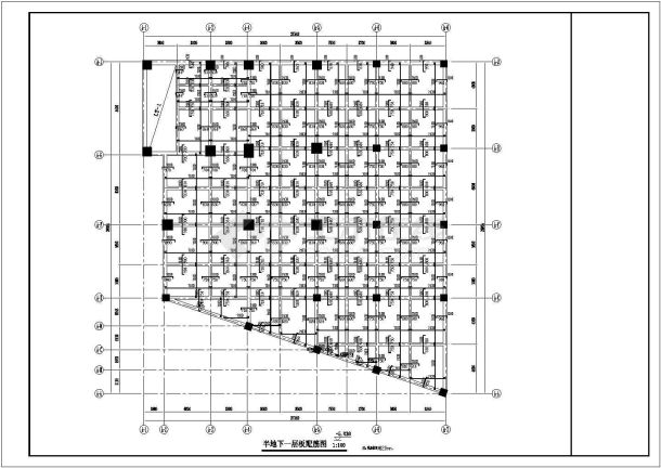 异型柱框架剪力墙结构办公楼结构施工图-图二