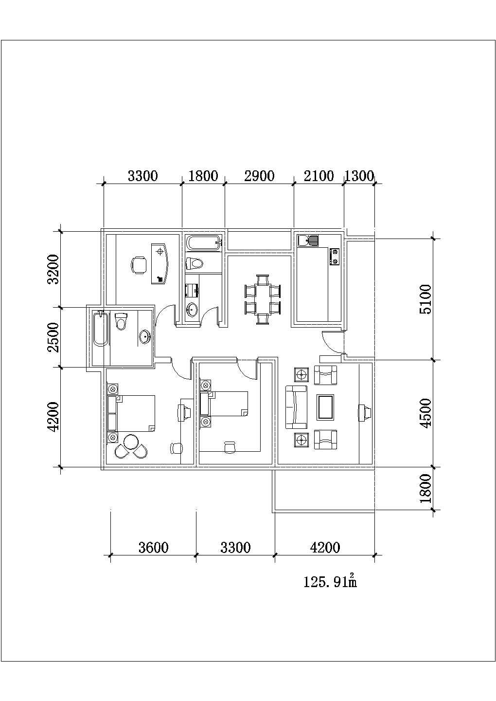多种不同面积住宅户型图设计方案图