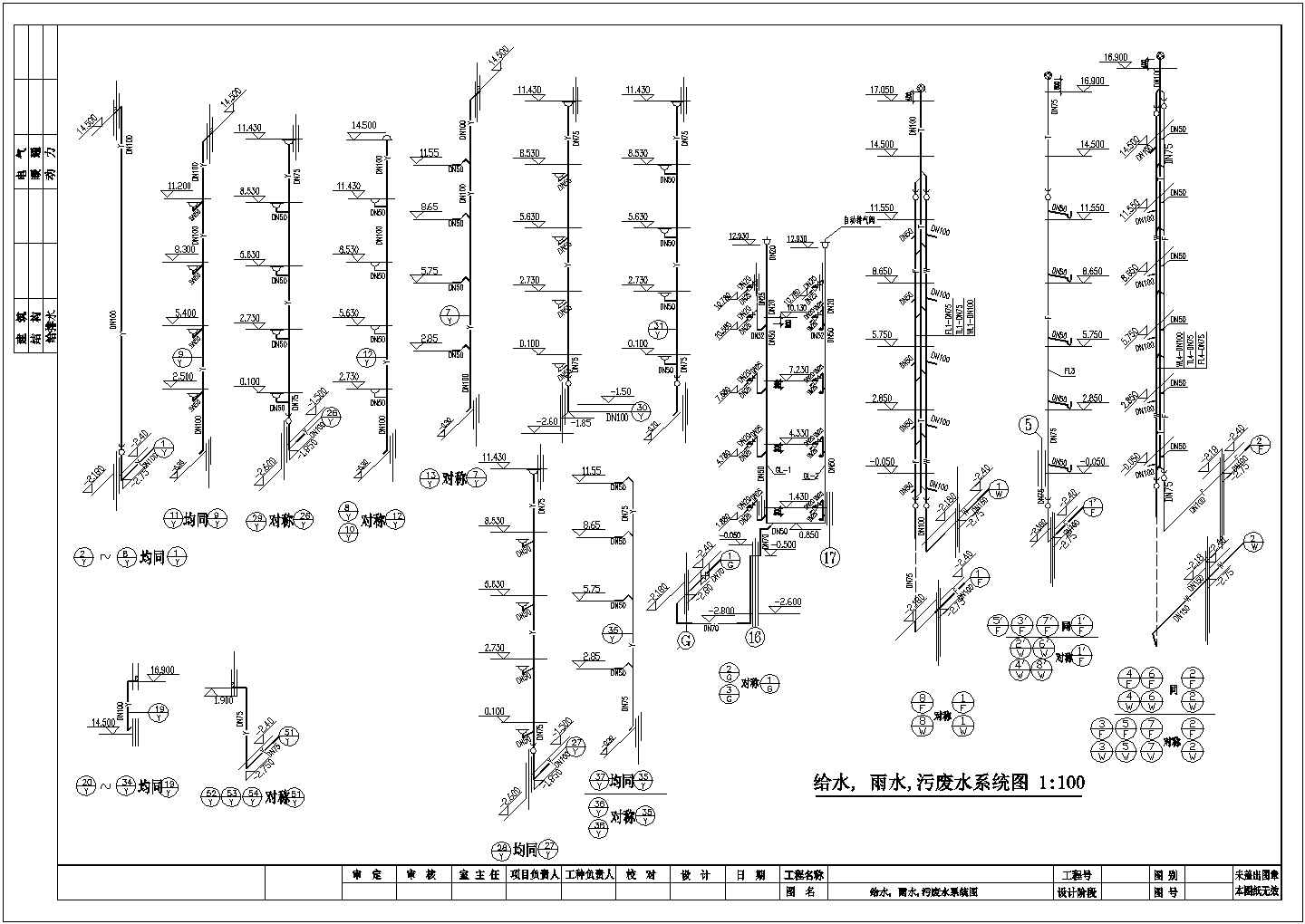 某多层住宅给排水设计cad图纸