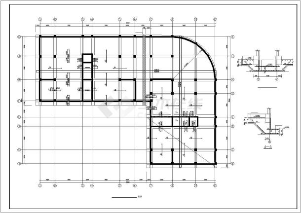 框架剪力墙商业综合楼结构设计施工图-图一