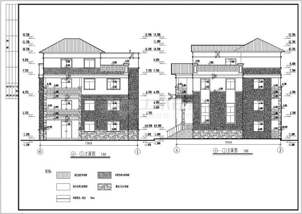 某地4层框架结构别墅建筑设计施工图-图二