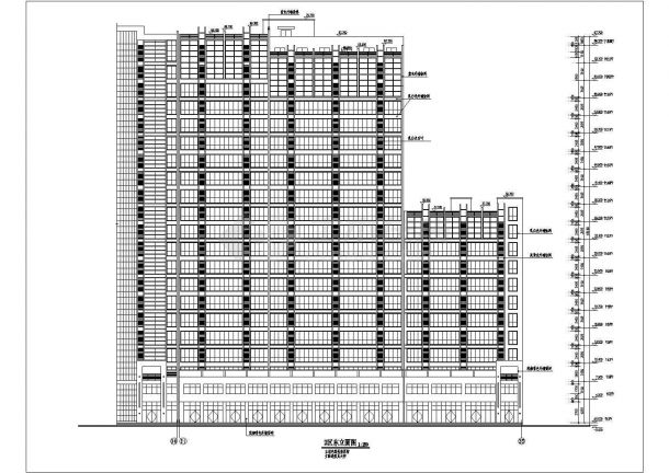 某地21层框架核心筒商住楼建筑设计施工图-图二