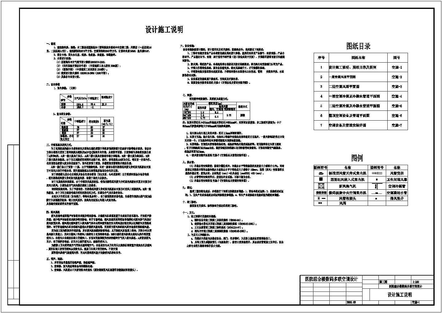 【天津】某二层楼医院综合楼空调施工图