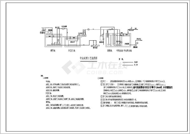 膜处理中水系统设计cad图纸-图一