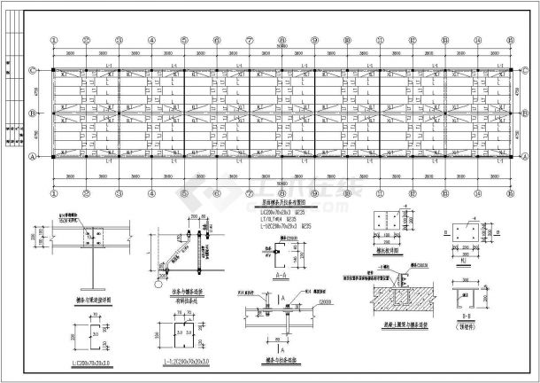 玛纳斯县单层砖混结构厂房结构施工图-图一