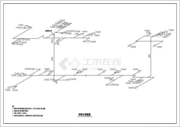 【广州】高档会所中央空调系统设计施工图（水环热泵）-图二
